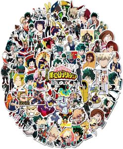 100 pezzi/lotto My Hero Academia Japan Anime Adesions per bambini adolescenti adulti Laptop Skateboard Gaguage Waterproof Decal Sticker6081786