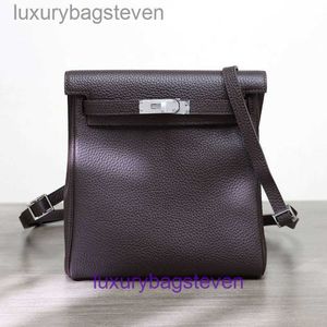 Hremms Högkvalitet 1: 1 Dammtät Kelyys Designer Bag Ny Ebony Bag Ryggsäck Portable Womens School Versatile Fashion Casual Cow med Real Logo