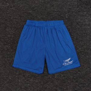 2024SS Shorts Män kvinnor 1: 1 DrawString svartblå bruna färgbockar mesh shorts