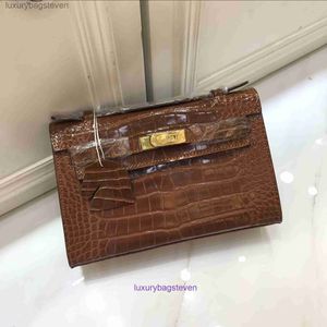 Luxus Hremms Kelyys Top -Designer -Bag Damen Mode Krokodil -Haut Handtasche Gepürter Tasche Fashion Crocodile Dinner Leder mit echtem Logo