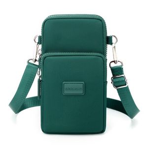 Женская маленькая сумка для плеча сплошной цвет универсальный мобильный телефон мешок для мобильного телефона маленькая сумка по скрещиванию вертикальная японская и корейская мини -мешок смены сумки мобильного телефона зеленые