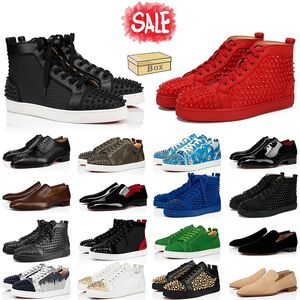 Hot Fashion Designer Red Bottoms Dress Shoes Luxury Low High Black White Leather Sneakers Made In Italy Woman heels Loafers Spikes Casual women men trainers