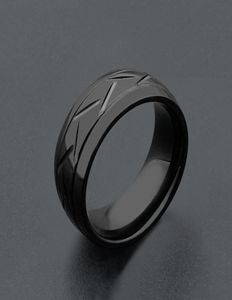 Retro Punk Gothic Jewelry Black Color 316L Stainless Steel Titanium Ring Ladies Rings for Men Women Wedding Gift SIZE 8 9 10 116064939