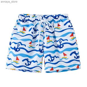 Shorts Cool sailboats and anchor printed shorts Perfect for children on beach vacation!L2405L2405