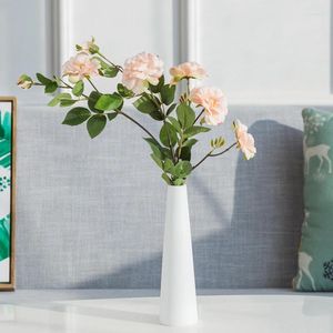 Vases Nordic Style Flower Arrangement Vase White Minimalist Ceramics Home Decor Living Room Bedroom Desktop Ornaments