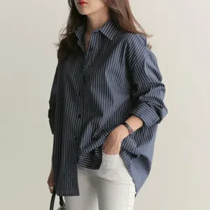Women's Blouses TPJB Women Shirt Stripes Blouse Lady Loose Long Sleeve Oversized Casual Spring Autumn Female Street Shirts