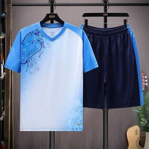 Kontrast kontrastowa kolorowa kolorowa koszula i szorty Dwukkładnik zestawu dresów w rozmiarze plus w rozmiar