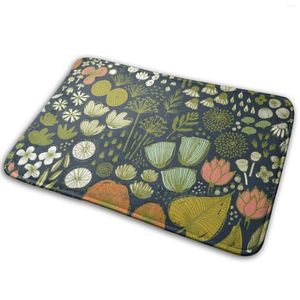 Tappeti botanico sketchbook m blu scy by friztin tappet tappet anti - slip camera da letto porta verde foglia scuro