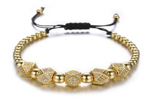 Geometrische Gesichtsnotten Reizarmbänder für Frauen Männer Kupferperlen Armbänder Männliche Zubehör Pulseira Maskulina5059899