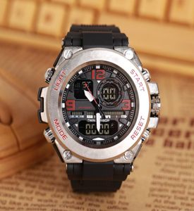Top Fashion Dual Display Sports Men Watches LED Electronic Digital Watch Men Chronograph armbandsur med Box Montre Homme RE3020395