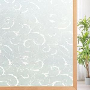 Window Stickers Decorative Static Cling Frosted Glass Film Non-Adhesive Privacy Stickerfor Home Bathroom Removable & Reusable