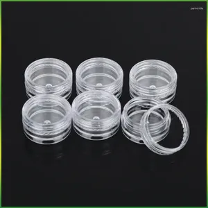 Storage Bottles 10/20/30pcs Clear Plastic Jewelry Bead Box Small Round Container Jars Make Up Organizer Boxes For Traveling 2.5ml