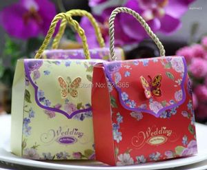 OPinowanie prezentów hurtowe 2000pcs/działka Creat Ive Butterfly Wedding Portable Candy Bag z czekoladowym ciastem pudełka