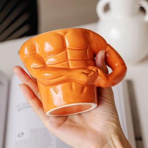 Mugs 350ML Cute Muscle Shape Cup Ceramic Coffee Milk Funny Student Water Mug Drinking
