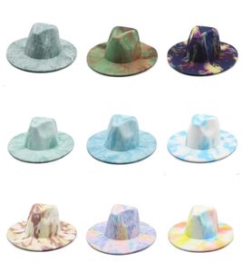 Fedora Mulheres Chapéus Treça Dye Amigo Brim Inverno Primavera Lã Felta Top Hat Hat Street Vintage Fascinator Camuflage Caps5954522