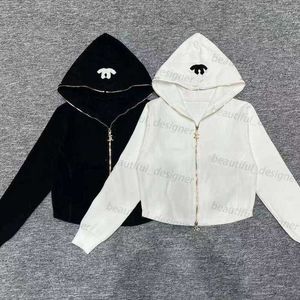 2024SS Hoodie Женская дизайнерская куртка Women Fashion High Street Вышитая графическая буква печати на молнии на молнии