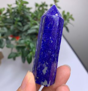 LAPIS naturale lapis lazuli in pietra bacchetta cristallina cristallo bacchetta di roccia dono cristallo di cristallo artigianato a mano lucida per 8981395