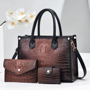 New Crocodile Pattern Handbag Women Leather houlder Bag Large Capacity Laides Hand Bags For Girls Party Cluth Bag With Wallets