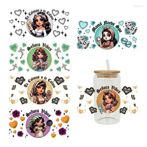 Adesivos de janela UV DTF Transfer Superstar Theme para os Óculos Libbey 16oz A xícara de copo pode ser impermeável DIY Decalques personalizados de fácil uso D15758