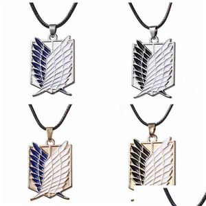 Pendant Necklaces Attack On Titan Necklace Wings Of Dom Eren Scout Len Stationary Guard Military Police Trainee Squad Jewelry Drop D Dhevo