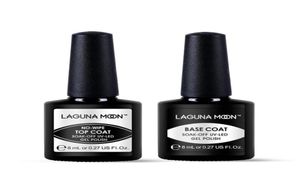 2Pcs 8ML Lagunamoon NoWipe Top Coat Base Coat Set Long Lasting Gel Nail Polish Set Uv Led Soak Off Gel PolishUV LED Varnish Manic8420107