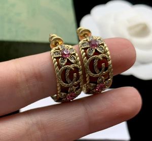 Klassisk designerörhängen röd blomma tråd diamantörhängen g smycken engagemang gåvor