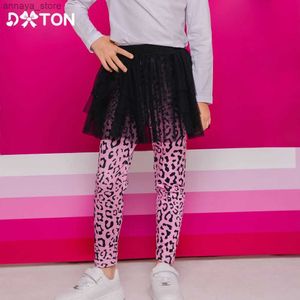 Shorts DXTON Girls Leopard Leggings Childrens Princess Tights Childrens Spring and Autumn Ultra Thin Tights 3-10 Year Old Childrens ClothingL2405L2405