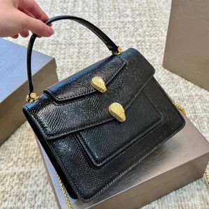 Umhängetaschen Designer -Tasche Luxus quadratischer Kreuzkörper mit Kiste Faux Snake Haut Handtasche Square Strick -Mode -Taschen Geschenke