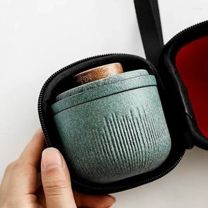 Teaware Sets Travel Tea Set Outdoor Vehicle Quick Cup One Pot Two Mini Carrying Case Filter Shockproof Fulfillment Organizer