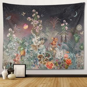 Taquestres Flor Vintage Boho Tapestry Parede pendurada Quarto decorativo 3D Tecidos grande Hippie Home Decor Decor Clanta