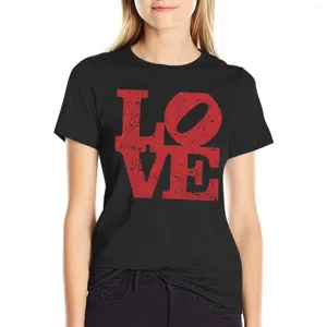 Polos femininos Love '65 T-shirt Roupas estéticas vestido de tamanho grande para mulheres gráficas