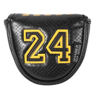 Aplikacja skórzana PU 24 kb magnetyczna golf głowa Mallet Putter Cover Cover 240510