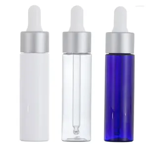 Storage Bottles 100pcs 30ml PET Plastic Dropper Bottle Clear White Bule Containers For Essential Oil Use