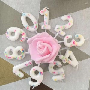 Candle Holders White Birthday Baking Color Digital Cake Party Baby's First Anniversary Decoration Plug-in