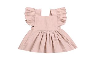 Senaste design spädbarn baby flickor solid färg gammal rosa jumpsuit romper småbarn ärmlösa barn kläder sommar barnkläder1592191