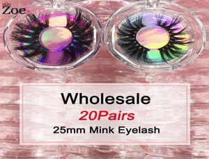 25mm Mink Eyelashes Bulk Whole 20 Pairs Makeup Vendor Zoelove False Eyelash Cases Dramatic Lash Packaging 3d Mink Lashes2913825