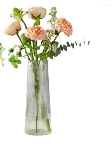 Vasos vaso de vidro grande transparente hidropônico Lucky Bamboo Sala de estar Casa Ornamentos de arranjo de flores
