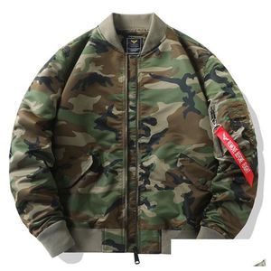 Mensjackor 2024 Ny Autumn/Winter Camo Coat Air Force MA1 Pilotjacka Flight Drop Delivery Apparel Clothing Ytterkläder Rockar DHQE2