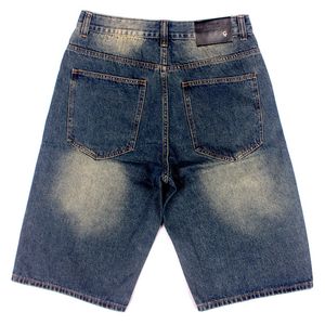 Vintage denim shorts medelstora byxor baggy shorts man lossa rak tvättade jeans avslappnade jogging korta byxor klassisk rak sommar