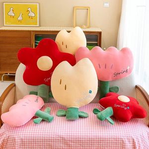 Pillow Plush Flower Shape Throw Cute Red Tulip Home Bed Sleeping Sofa Office Chair Pillows Car Decoration