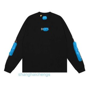 Mola masculina gellary Doppt Designer Hoodies imprimir chama de manga longa solta de manga longa de rua redonda do pescoço redondo de camiseta vintage Base