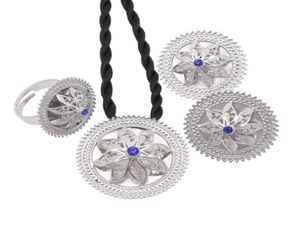 Brincos Colares Etiópia Eritreia Habesha Jewelry Conjunto para mulheres Rethes de colares de prata anéis Africanos Holiday3642411