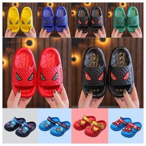 Top Luxury Designer schwarzer Anti-Slip-Weich-Soled-Pantoffeln für Haushaltsjungen Sandalen für Kinder Innenräume Sommer Eltern-Kind-Sandalen