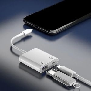 2024 2 I 1 Dual USB Splitter DAC Fast Charge Type-C Adapter Strömförsörjning USB 3.0 Externt för MacBook Mobiltelefon Android för dubbla USB