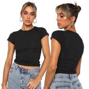 Women Workout Round Neck Crop Tee Shirt