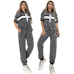 2024 Women's Short Sleeve Two Piece Summer Clothing Casual Sportswear Pants Designer Commuting Clothing Jogging Wear Free Ship