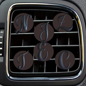 Andere Innenzubehör schwarze große Buchstaben Cartoon Car Air Entlüftungsclip Diffusor Clips für Office Home Freshener Conditioner Conditio OTMPR