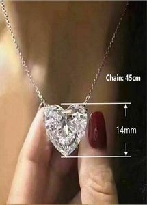 Fashion Heart 925 Srebrny naszyjnik wisiorek dla kobiet biały szafirowy prezent biżuterii 3873110
