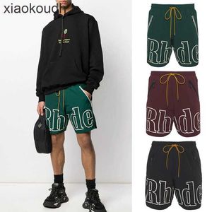 Rhude High end designer shorts for trendy matching summer sports shorts for men and womens fitting casual mens basketball shorts With 1:1 original labels