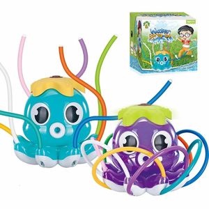 Childrens outdoor water spray toys 3456 7-year-old baby bath toys Lawn spray water toys Octopus water spray toys 240506